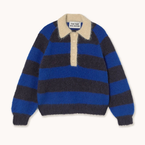 THE TINY BIG SISTER | Frank Striped Polo | Navy & Ultramarine - LONDØNWORKS