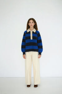 THE TINY BIG SISTER | Frank Striped Polo | Navy & Ultramarine - LONDØNWORKS