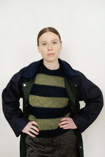 Load image into Gallery viewer, THE TINY BIG SISTER | Oversized Striped Sweater | Navy &amp; Khaki - LONDØNWORKS