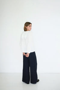 THE TINY BIG SISTER | Cross Flower Embroidered Blouse | Off-White - LONDØNWORKS