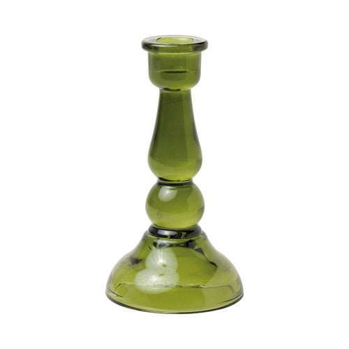 PADDYWAX | Tall Glass Taper Holder | Green