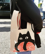 Load image into Gallery viewer, TOKEII | Cat Knitted Medium Bag + Strap | Multi