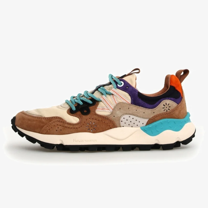 FLOWER MOUNTAIN | Yamano 3 Suede/Nylon Sneakers | Light Brown-Beige-Violet