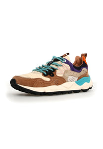 FLOWER MOUNTAIN | Yamano 3 Suede/Nylon Sneakers | Light Brown-Beige-Violet