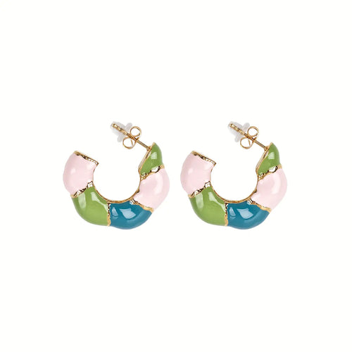 CASSETTE BARCELONA | Marcel Enamel Earrings | Gold & Blue - LONDØNWORKS