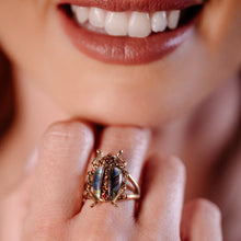 Load image into Gallery viewer, BILL SKINNER | Bejewelled Beetle Ring | Gold - LONDØNWORKS