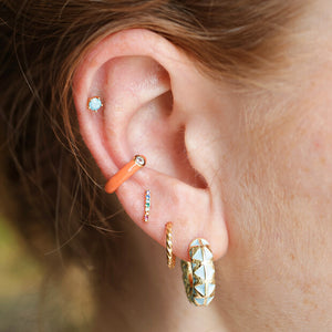 LISA ANGEL | Geometric Hoop Earrings | Baby Blue - LONDØNWORKS