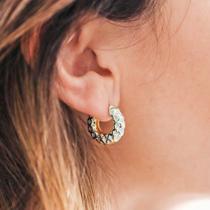LISA ANGEL | Geometric Hoop Earrings | Baby Blue - LONDØNWORKS