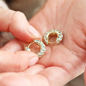LISA ANGEL | Geometric Hoop Earrings | Baby Blue - LONDØNWORKS