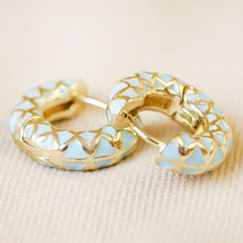 Load image into Gallery viewer, LISA ANGEL | Geometric Hoop Earrings | Baby Blue - LONDØNWORKS