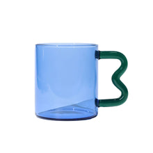 Load image into Gallery viewer, OLI OLSEN | Helio Ferretti Wave Handled Glass Mug | Sapphire