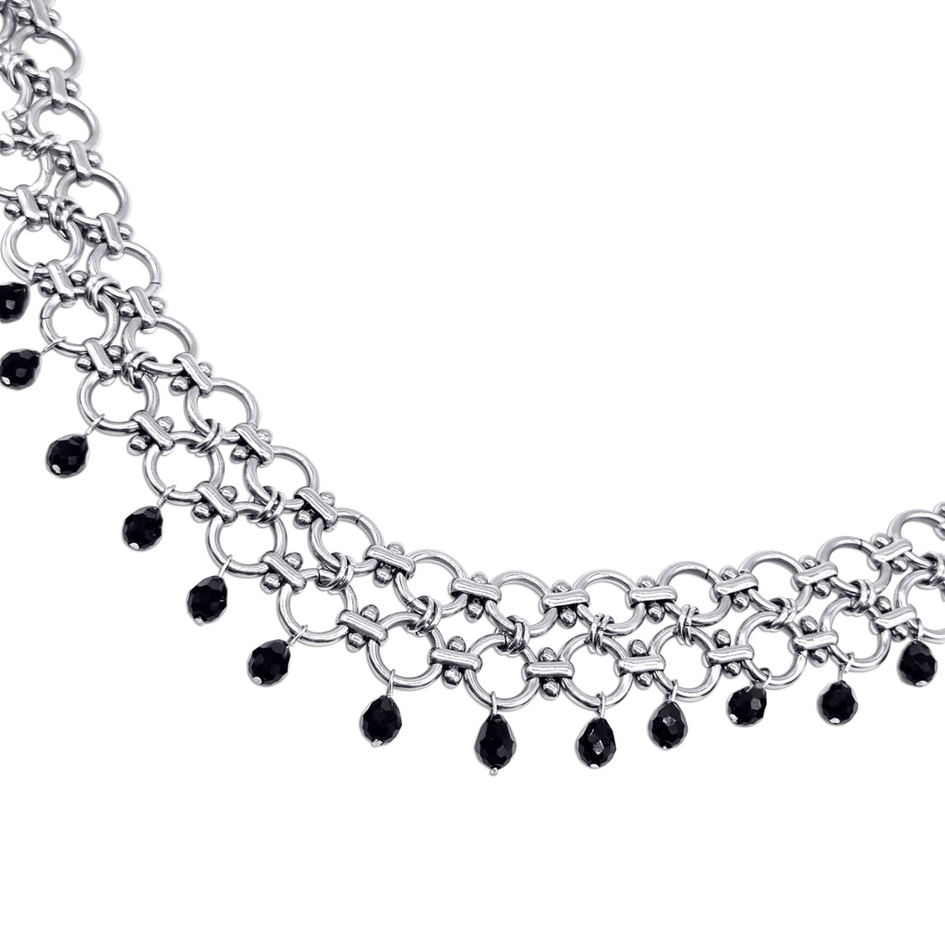 MYSTICUM LUNA | Sanctus O Ring Tear Drop Choker | Stainless Steel - LONDØNWORKS
