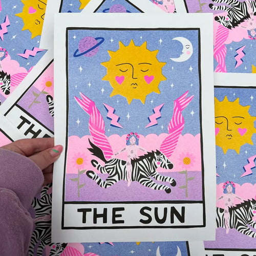 AMY HASTINGS | A4 Risograph Print | Tarot Card | The Sun