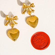 Load image into Gallery viewer, FLANERIE ACCESSORIES | Keryn Heart &amp; Bow Locket Earrings - LONDØNWORKS