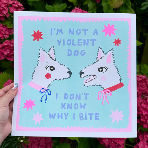 AMY HASTINGS | Risograph Print | I Don't Know Why I Bite