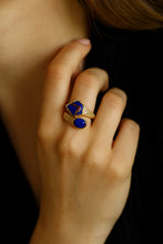 Load image into Gallery viewer, EL JOYERO | Sapphire Mohave Jade Dual Gemstone Ring | Gold