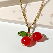 Load image into Gallery viewer, VACHANA | Red Gemstone Cherry Necklace | Gold Plated - LONDØNWORKS