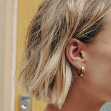 Load image into Gallery viewer, NORDIC MUSE | Leverback Bold Hoop Earrings | Gold