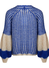 Load image into Gallery viewer, NOELLA | Liana Knit Cardigan | Cobalt Blue &amp; Cream - LONDØNWORKS