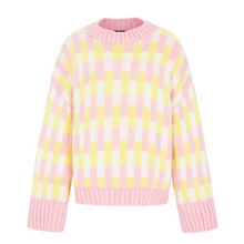 Load image into Gallery viewer, CARA &amp; THE SKY | Charlotte Geometric Pattern Wide Sleeve Knit Jumper | Pink