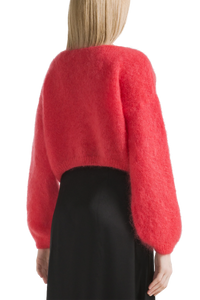AMERICANDREAMS | Cornelia Cropped Mohair Cardigan | Lipstick Red - LONDØNWORKS