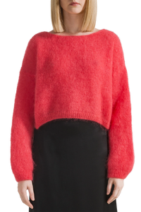 AMERICANDREAMS | Cornelia Cropped Mohair Cardigan | Lipstick Red - LONDØNWORKS
