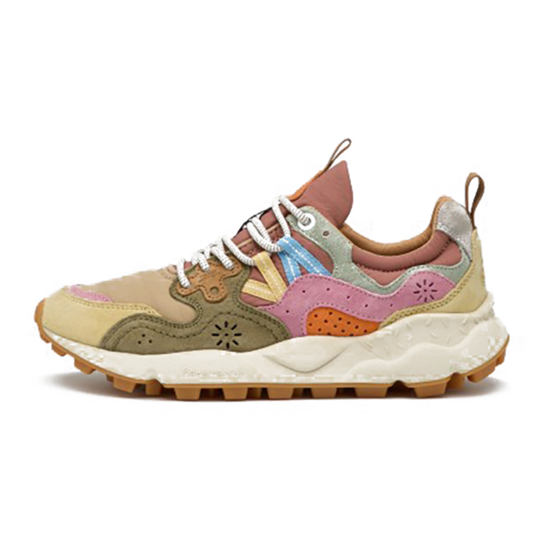 FLOWER MOUNTAIN | Yamano 3 Suede/Nylon Sneakers | Cream-Taupe-Military