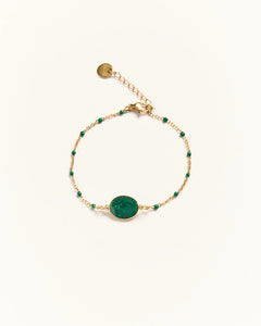 PALAS | Santa Maria Gold Plated Bracelet | Forest Green - LONDØNWORKS