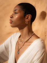 Load image into Gallery viewer, FORMATION | Inda Hamsa Huggie Earrings | Gold Plated