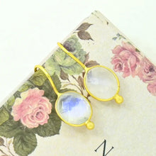 Load image into Gallery viewer, SCHMUCKOO BERLIN X NOYRE BERLIN | Oval Gemstone Earrings | Rainbow Moonstone