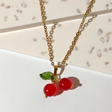 Load image into Gallery viewer, VACHANA | Red Gemstone Cherry Necklace | Gold Plated - LONDØNWORKS