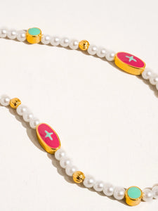 FLANERIE ACCESSORIES | Clementine Vintage Pearl Heart Necklace | Gold