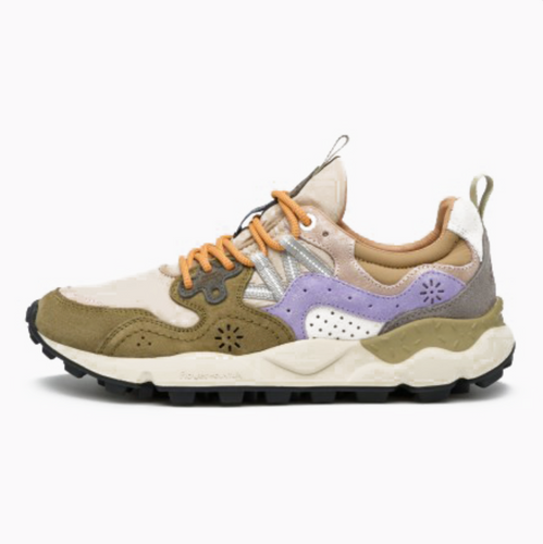 FLOWER MOUNTAIN | Yamano 3 Suede/Nylon Sneakers | Military-Taupe-Violet