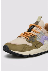 FLOWER MOUNTAIN | Yamano 3 Suede/Nylon Sneakers | Military-Taupe-Violet