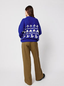 BOBO CHOSES | Farm jacquard oversize jumper | Blue - LONDØNWORKS