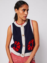 Load image into Gallery viewer, BOBO CHOSES | Flower Knitted vest | Navy - LONDØNWORKS