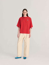Load image into Gallery viewer, BOBO CHOSES | Monster Mug Embroidery Relaxed Tee | Red