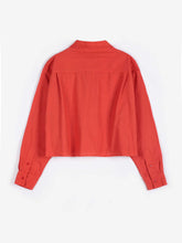 Load image into Gallery viewer, BOBO CHOSES | Vibrant Flower Embroidery Poplin Shirt | Red