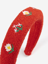 Load image into Gallery viewer, BOBO CHOSES | Pixel Daisies Terry Cloth Headband | Red - LONDØNWORKS