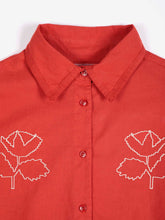 Load image into Gallery viewer, BOBO CHOSES | Vibrant Flower Embroidery Poplin Shirt | Red