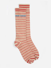 Load image into Gallery viewer, BOBO CHOSES | Striped Cotton Socks | Beige &amp; Red