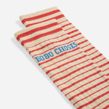 Load image into Gallery viewer, BOBO CHOSES | Striped Cotton Socks | Beige &amp; Red