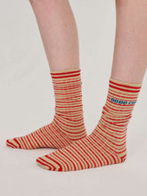 Load image into Gallery viewer, BOBO CHOSES | Striped Cotton Socks | Beige &amp; Red
