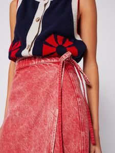 BOBO CHOSES | Wrapped Cotton Skirt | Washed Red - LONDØNWORKS