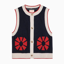 Load image into Gallery viewer, BOBO CHOSES | Flower Knitted vest | Navy - LONDØNWORKS