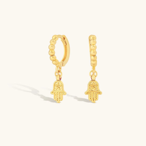 FORMATION | Inda Hamsa Huggie Earrings | Gold Plated