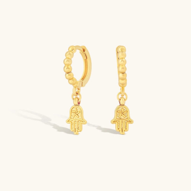 FORMATION | Inda Hamsa Huggie Earrings | Gold Plated