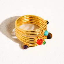 Load image into Gallery viewer, FLANERIE ACCESSORIES | Teigan Multi Colour Stone Ring | Gold