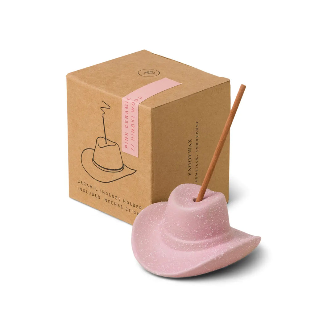PADDYWAX | Cowboy Hat Incense Holder & Sticks | Hinoki Wood