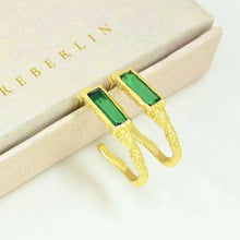 Load image into Gallery viewer, SCHMUCKOO BERLIN | Morgane Hoop Earrings | Green Tourmaline - LONDØNWORKS
